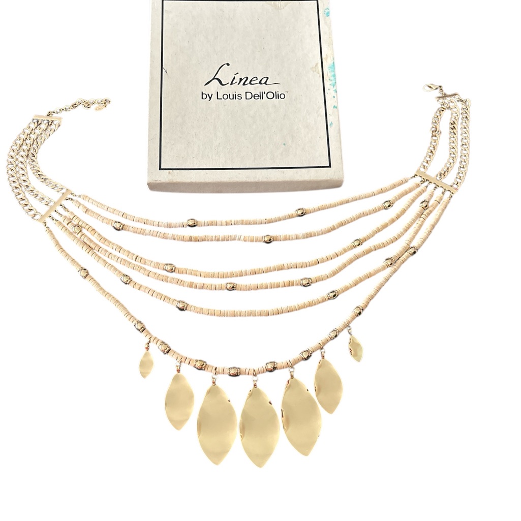 Linea By Louis Dell'olio Leaf Wood Bead Necklace And Earring Set 21